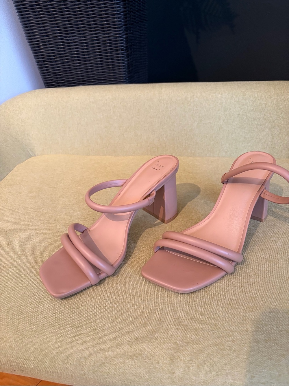 Target Tan Strappy Block Heel Sandals